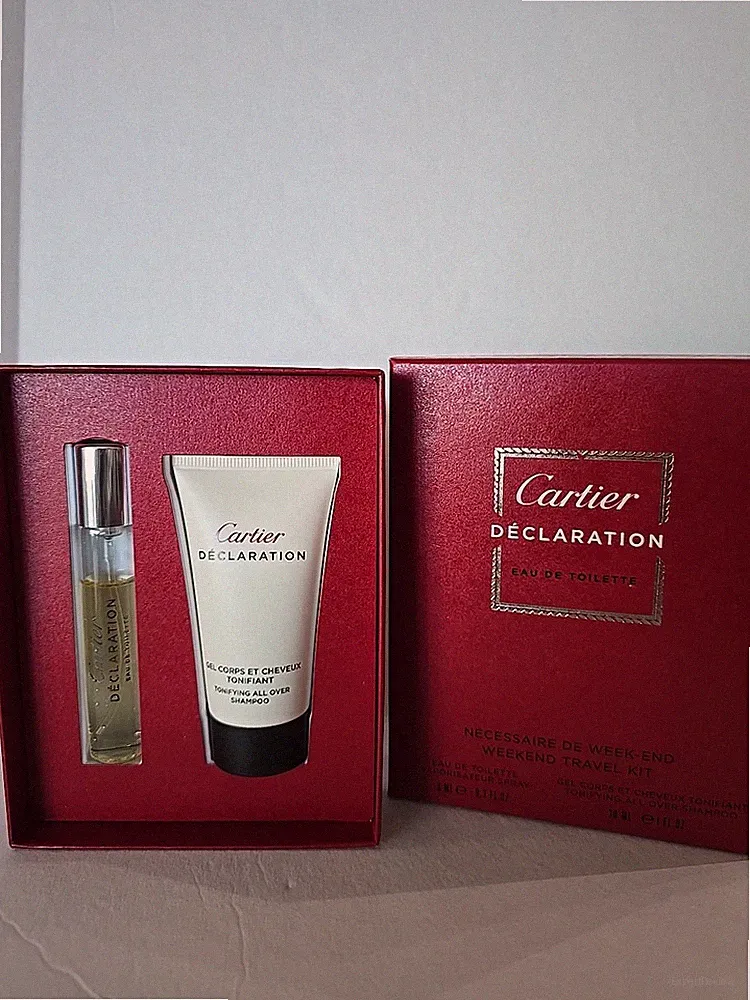 Cartier Declaration Weekend Travel Kit Men’s EDT 0.3oz Spray & Tonifying Shampoo
