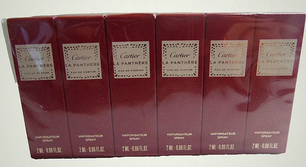 Cartier La Panthere Eau De Perfum Spray 0.06oz 2ml Samples 12 Units