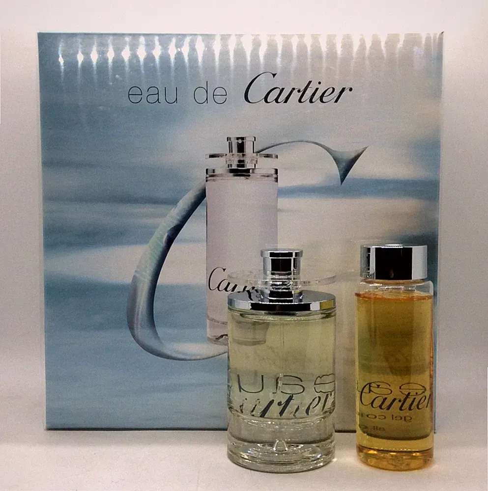 Eau de Cartier by Cartier 2 pc set 3.3 oz eau de toilette + shampoo Open Box R1