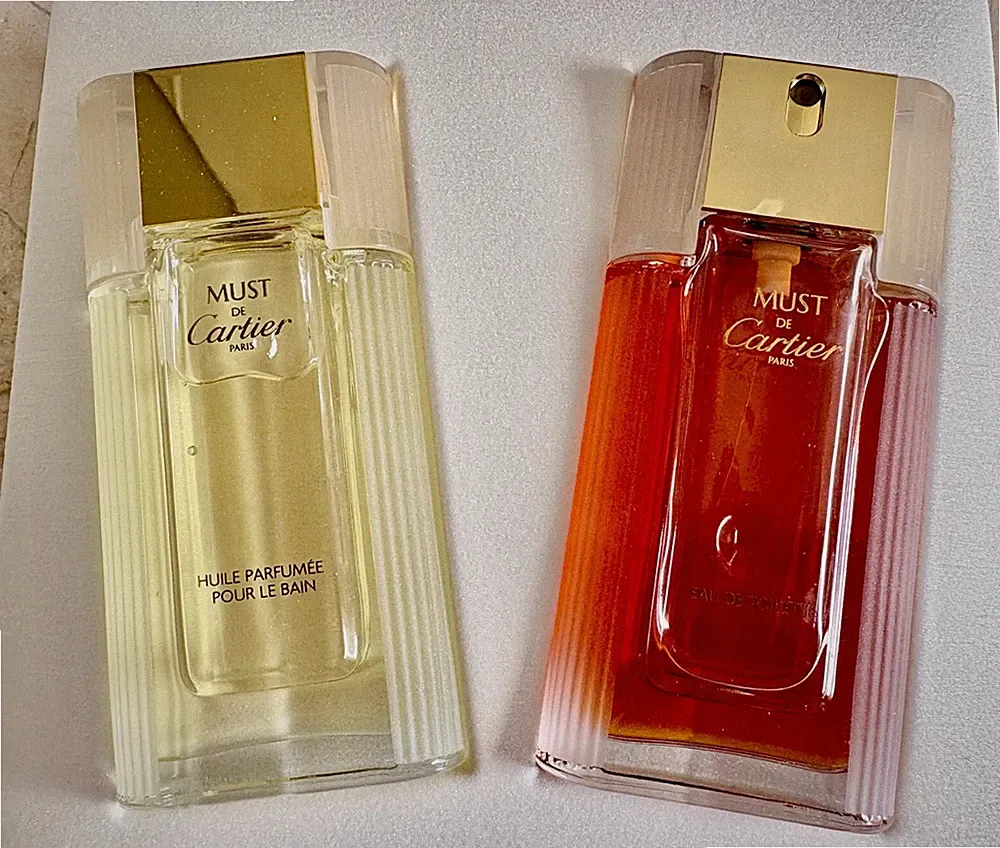 Must de Cartier Set NIB EDT 1.7 Perfume Bath Oil Spray 1.7 Perfect Cond
