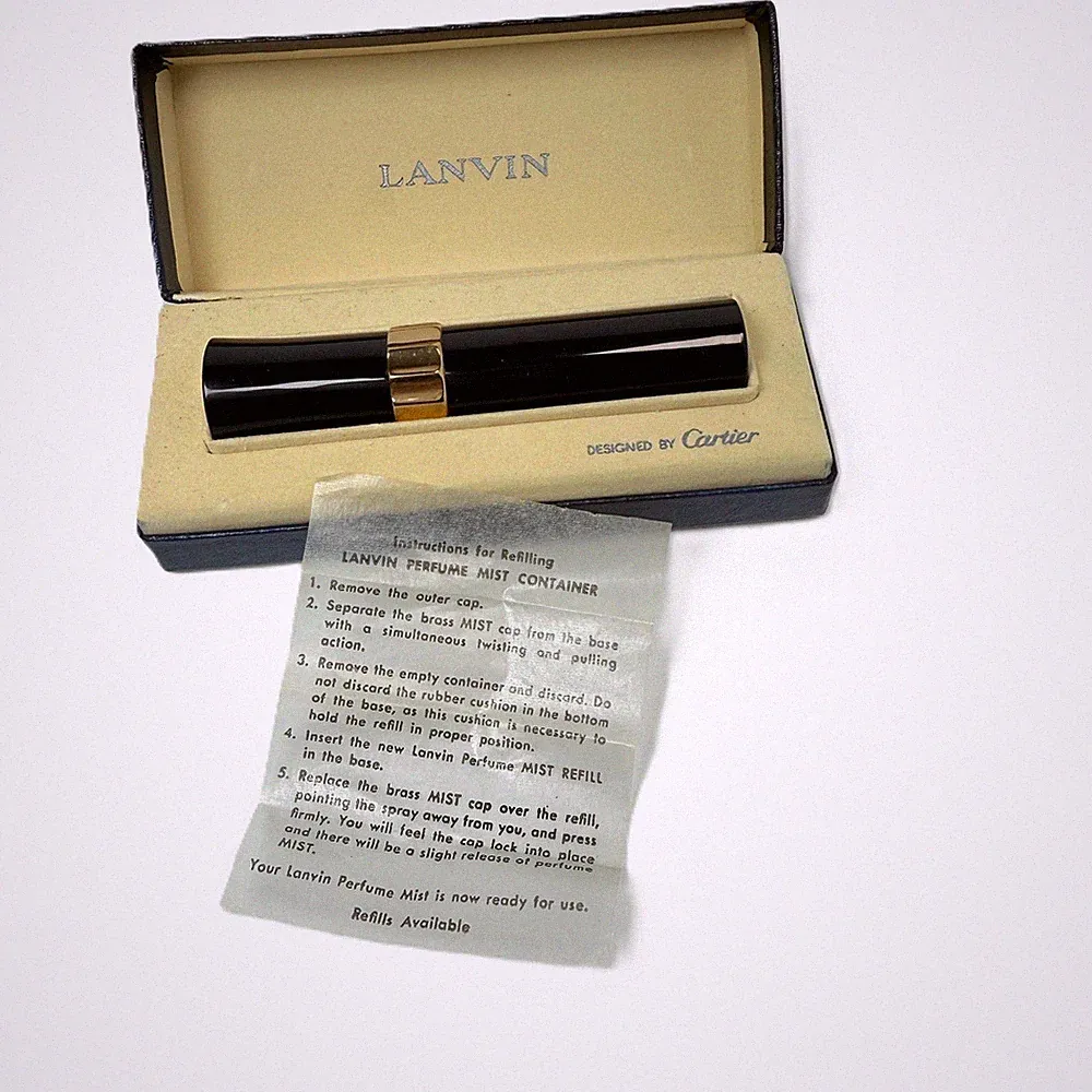Vintage Lanvin Arpège Perfume Mist Atomizer Designed by Cartier w/ Box & Insert